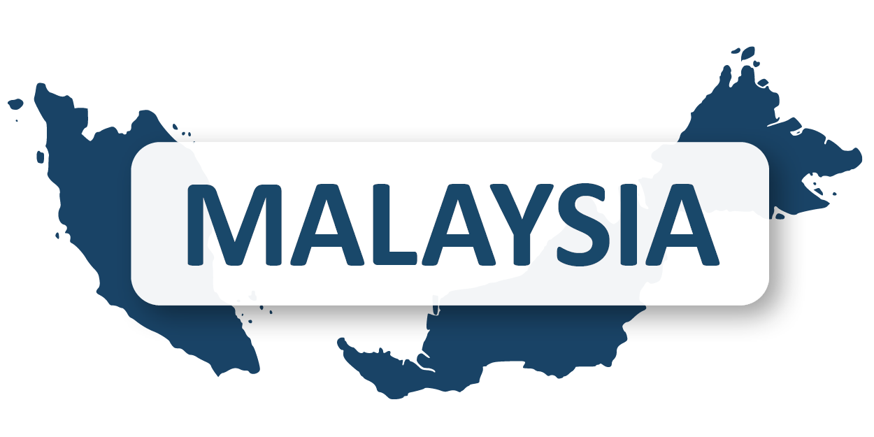 Malaysia map outline with text 'Malaysia'